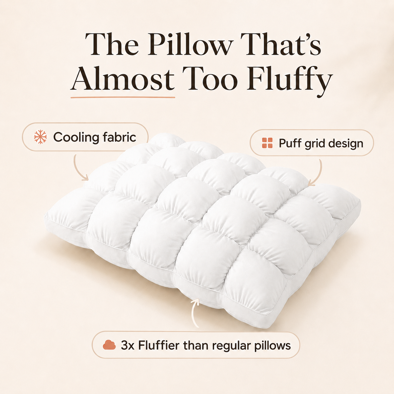 Dreamery Dinner-Roll Cooling Pillow