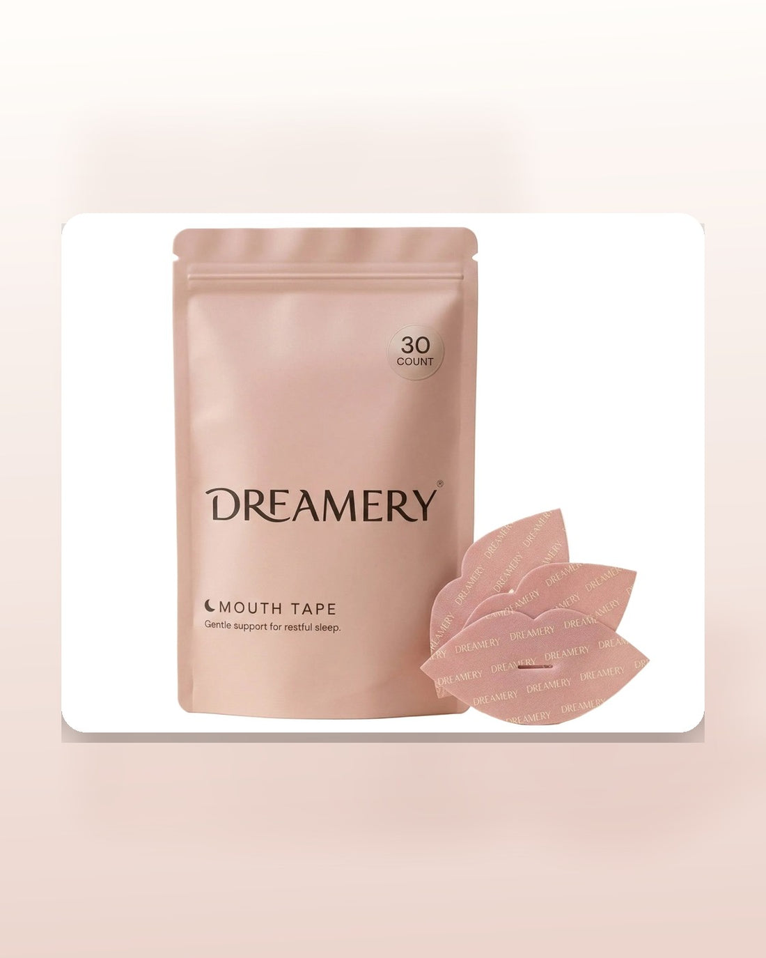Dreamery Beauty Sleep Mouth Tape pouch and strips for a nasal-breathing bedtime routine.