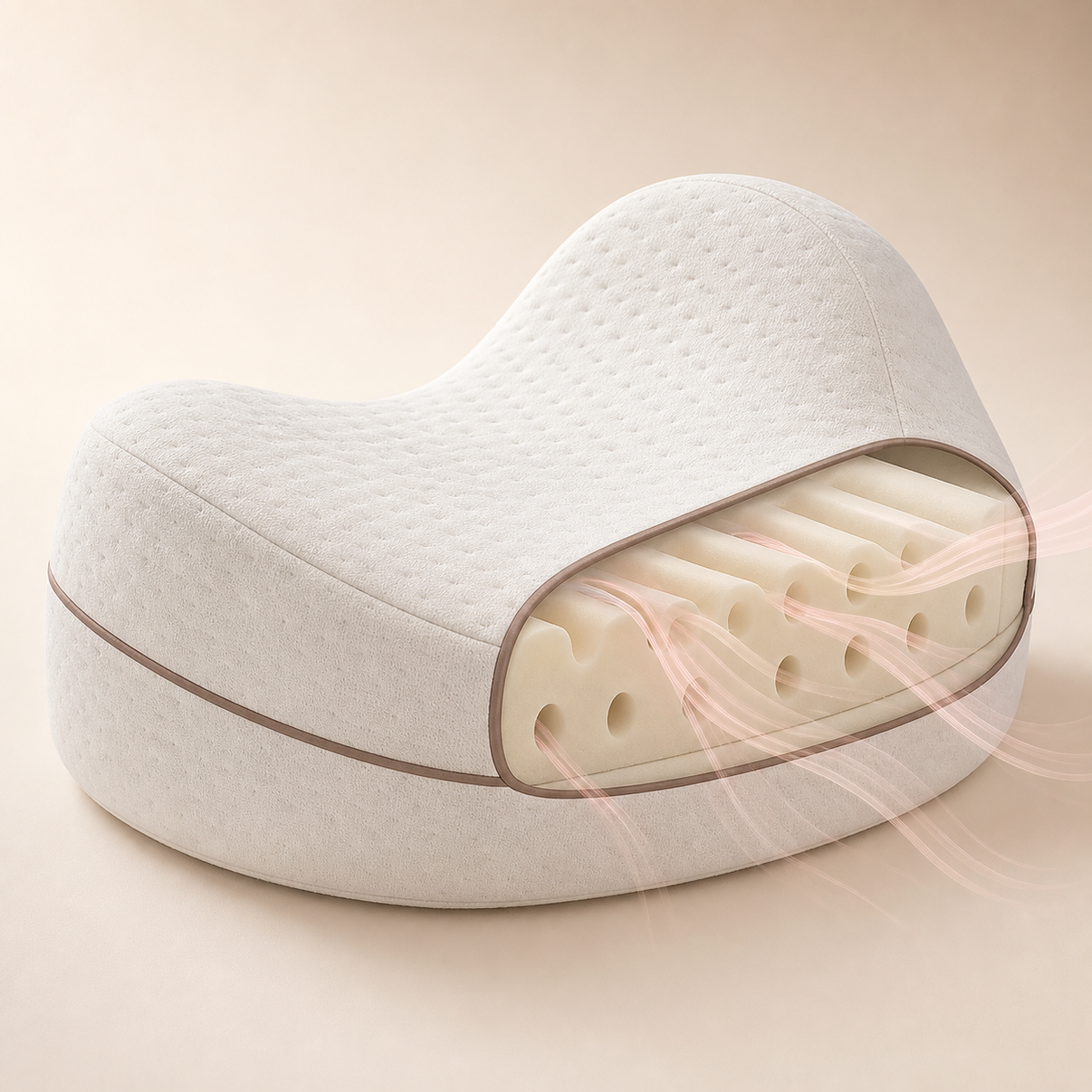 Ventilated memory foam construction inside CloudAlign pillow