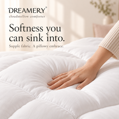 Close-up of the soft fabric and quilted filling of a Dreamery Cloudmellow comforter