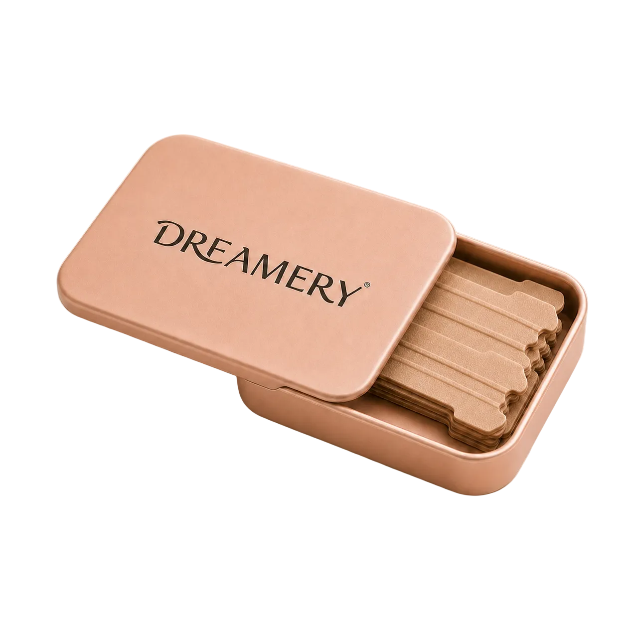 Dreamery travel case for nasal strips and mouth tape, slim rose-toned hard case