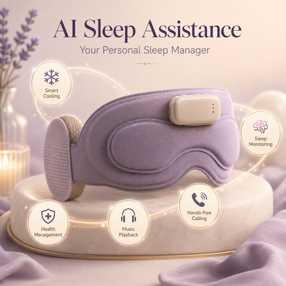 Smart Sleep Mask with Bluetooth Headphones – Memory Foam Eye Mask