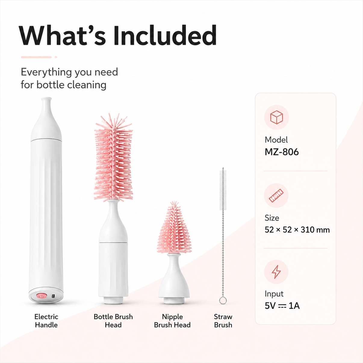 GentleClean 2-in-1 Electric Baby Bottle Brush