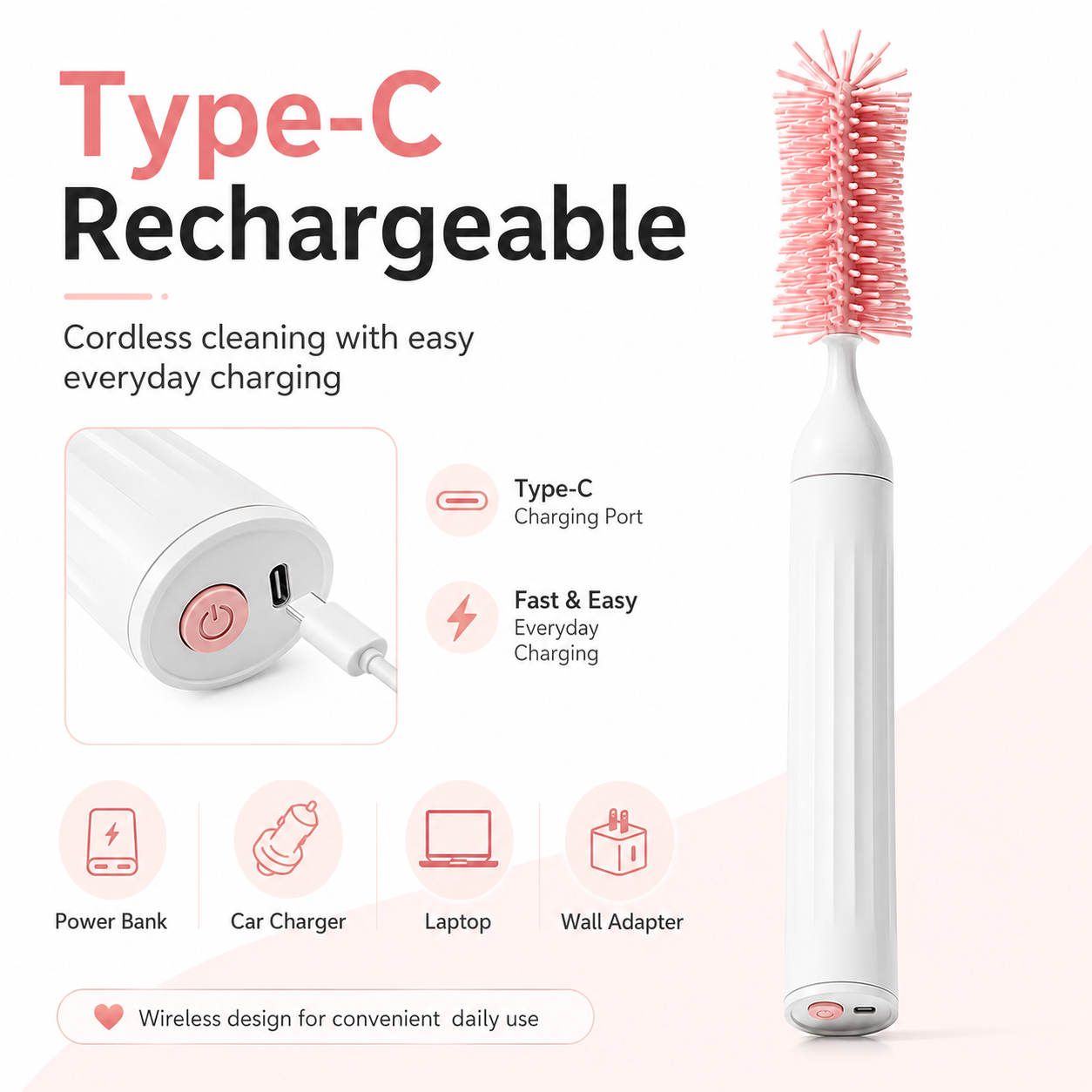 GentleClean 2-in-1 Electric Baby Bottle Brush