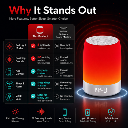 Dreamery Luma Zero blue-light white noise machine