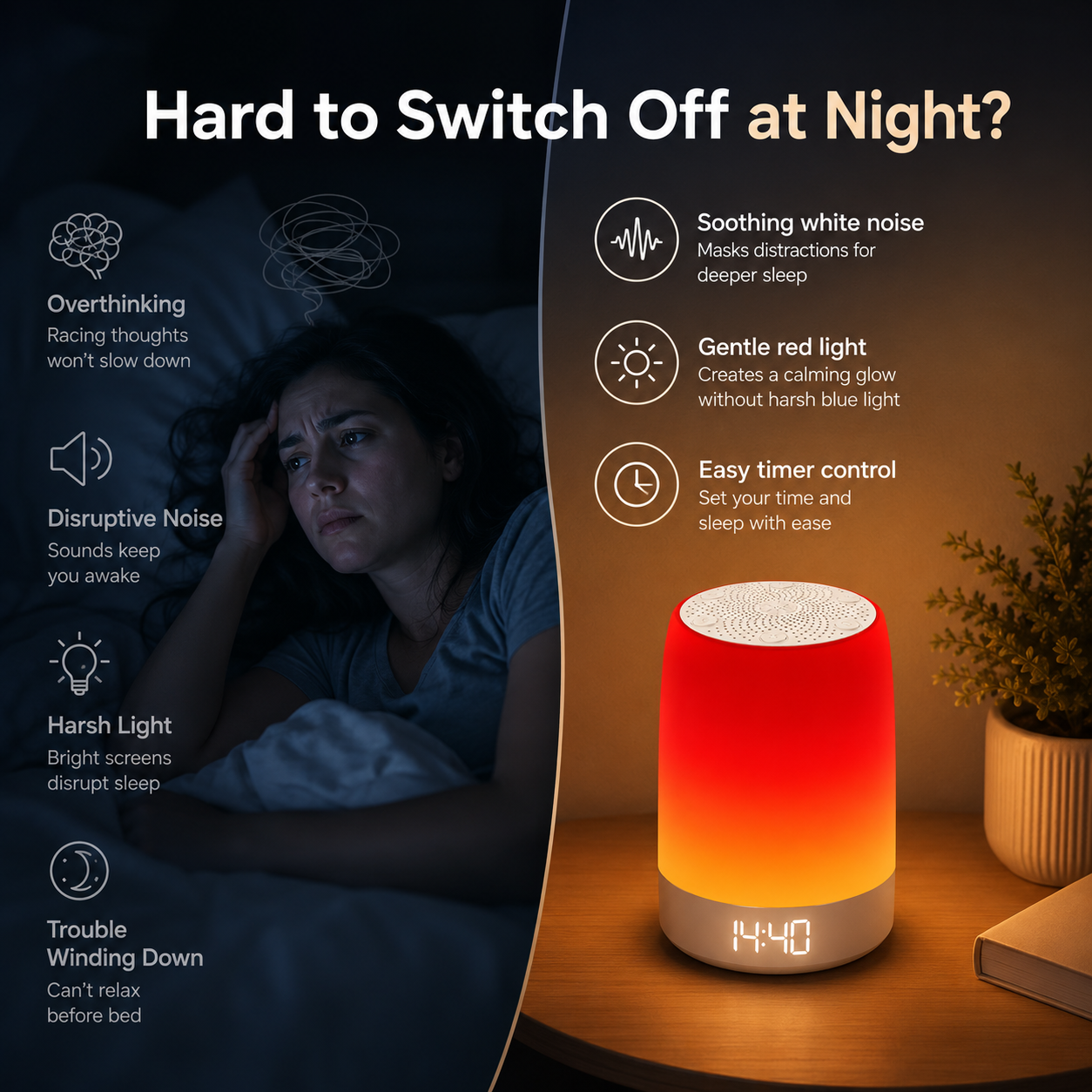 Dreamery Luma Zero blue-light white noise machine