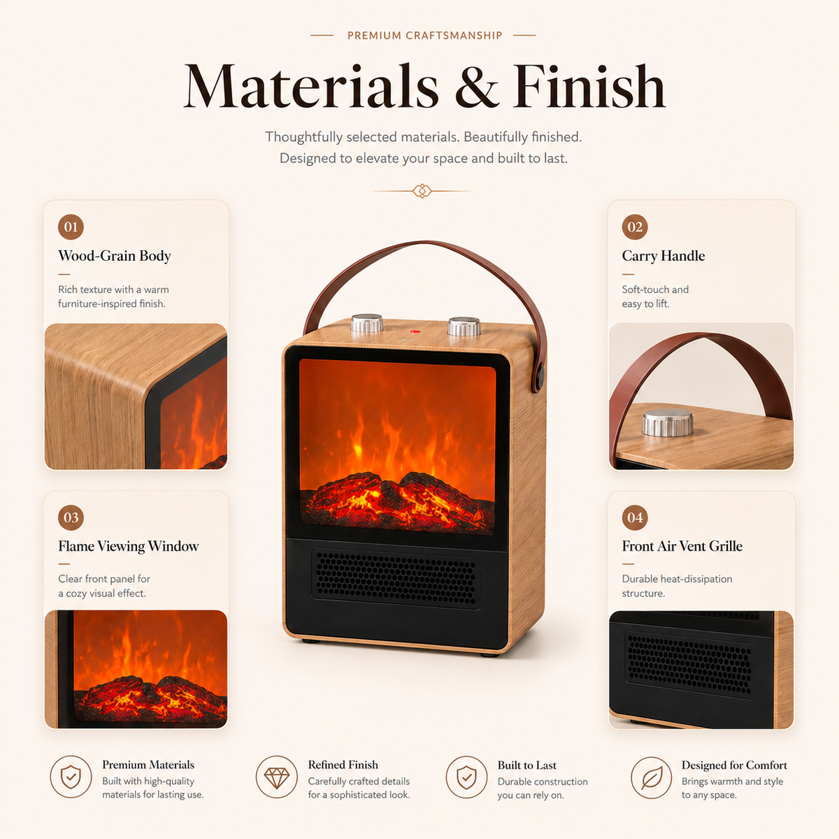 Dreamery EmberGlow Portable Fireplace Heater