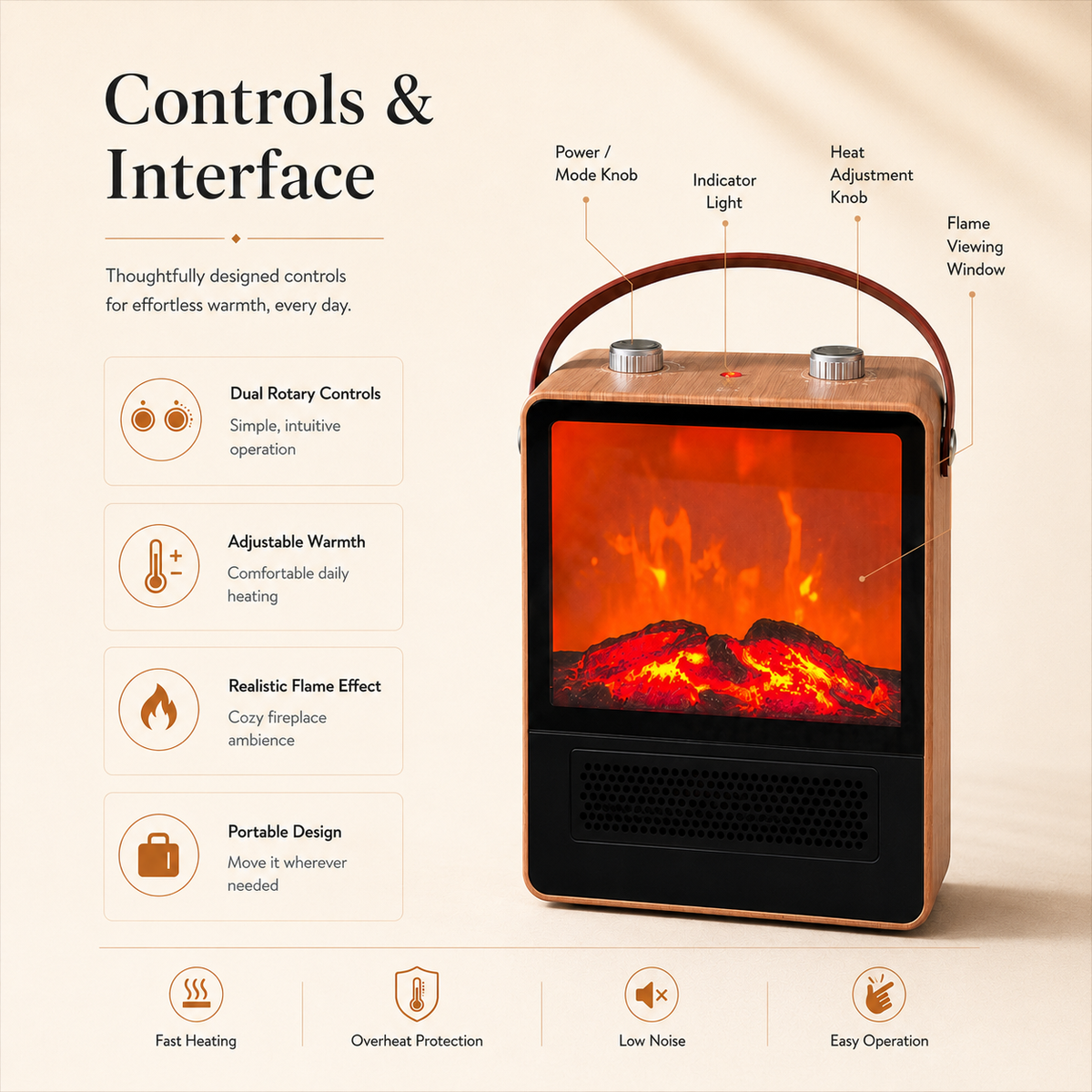 Dreamery EmberGlow Portable Fireplace Heater