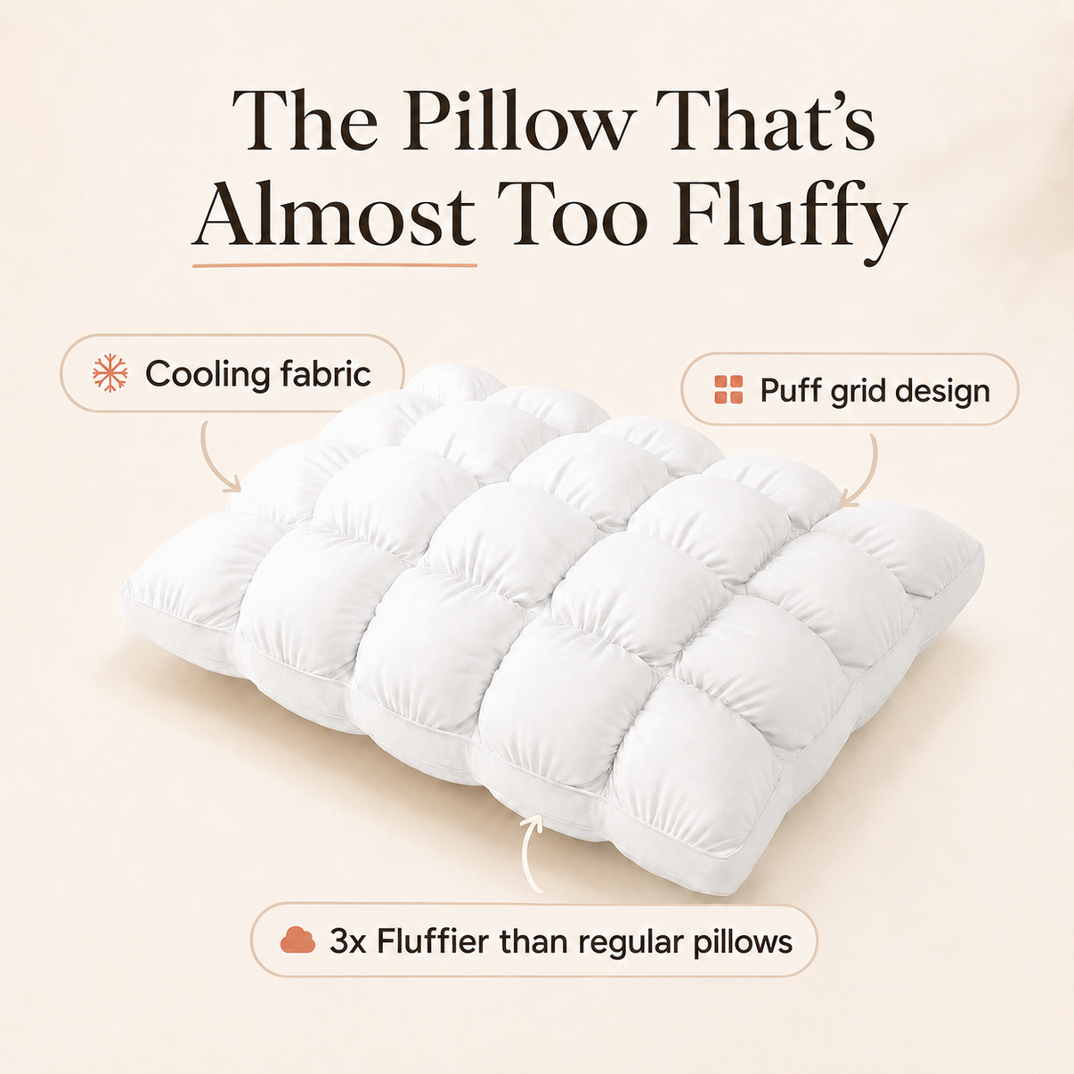 Dreamery Dinner-Roll Cooling Pillow