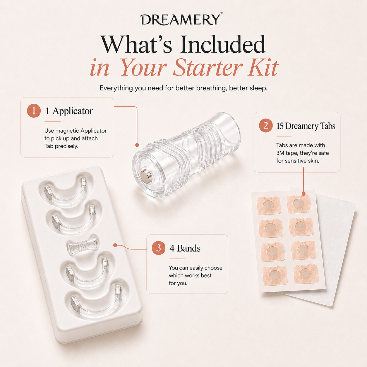 DREAMERY Clear Magnetic Nasal Dilator | Invisible Nasal Breathing Support