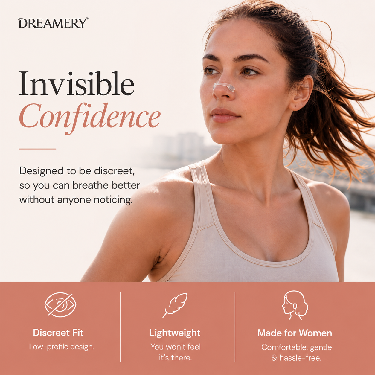 DREAMERY Clear Magnetic Nasal Dilator | Invisible Nasal Breathing Support
