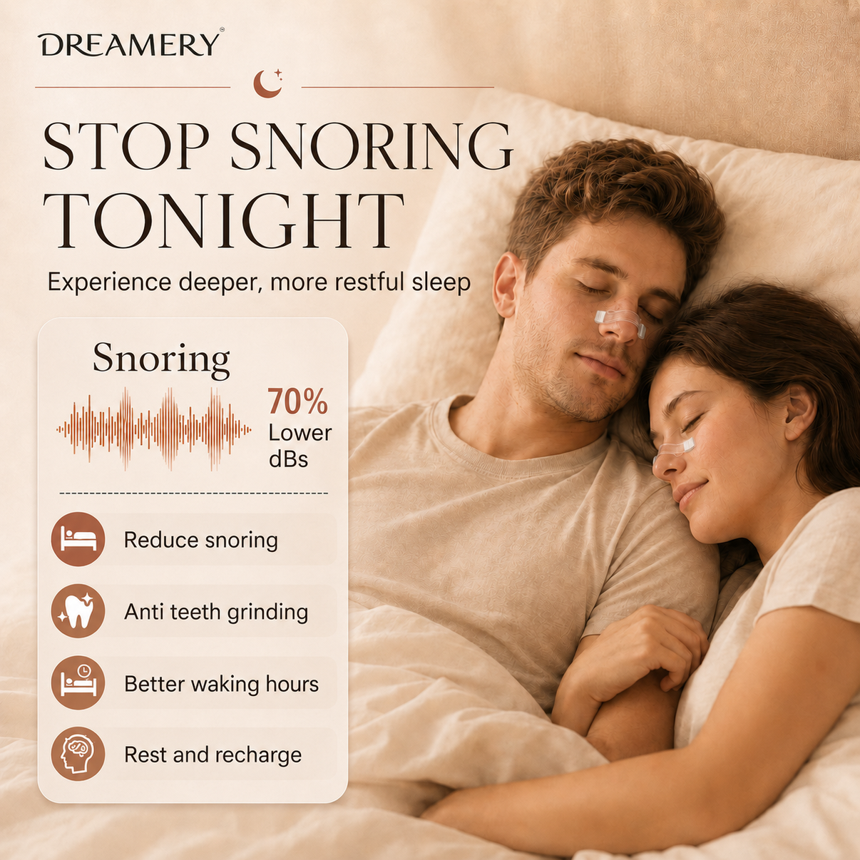 DREAMERY Clear Magnetic Nasal Dilator | Invisible Nasal Breathing Support