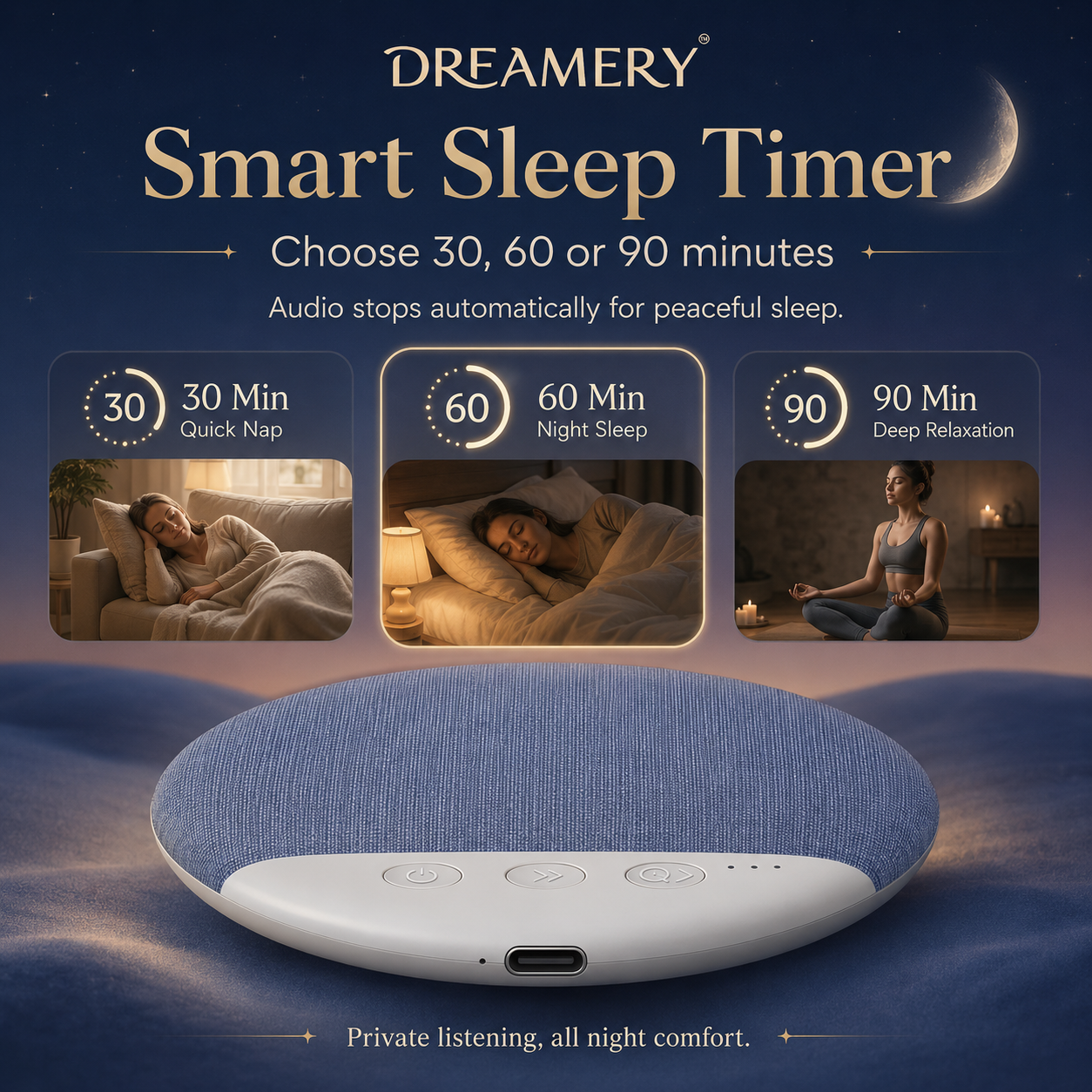 Dreamery QuietSide Bluetooth Pillow Speaker