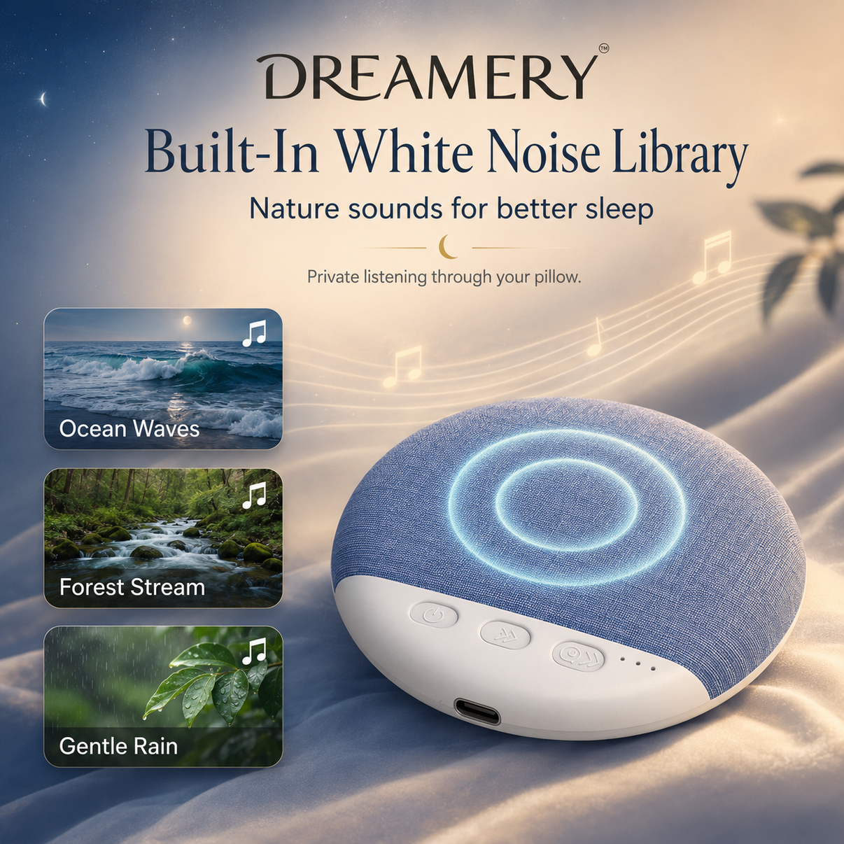 Dreamery QuietSide Bluetooth Pillow Speaker