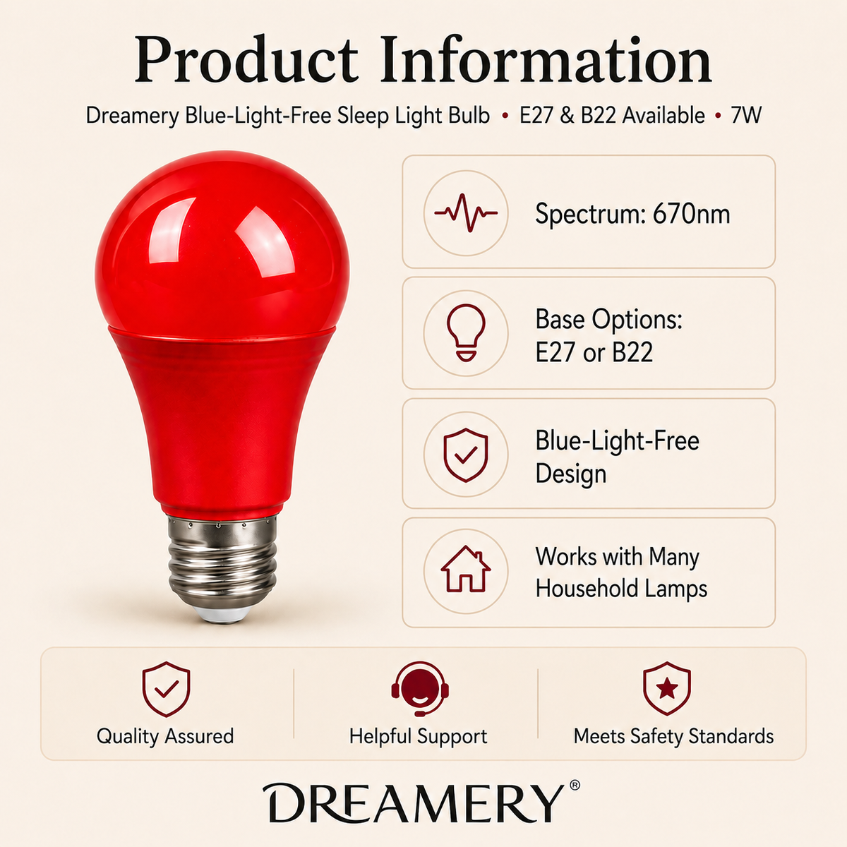Dreamery Blue-Light-Free Sleep Light Bulb