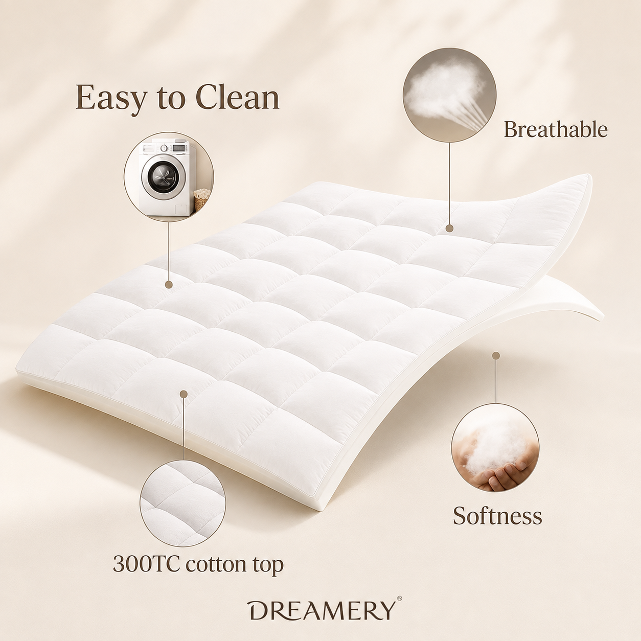 Dreamery CloudNest Plush Mattress Topper