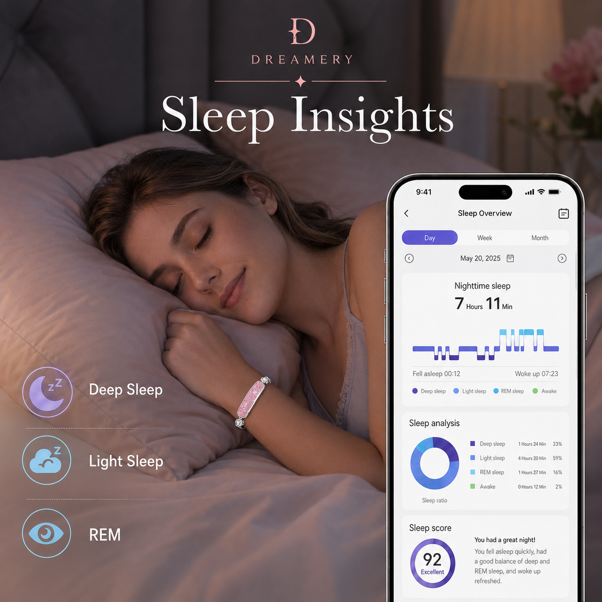 Dreamery Lustre Screen-Free Smart Bracelet