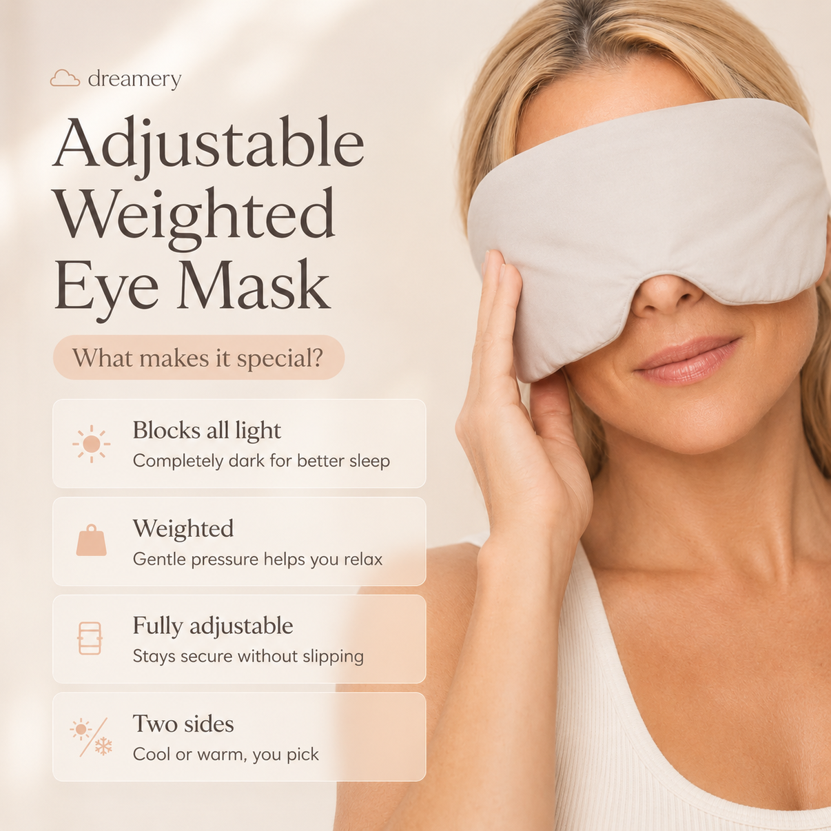 Dreamery Balance Adjustable Weighted Eye Mask