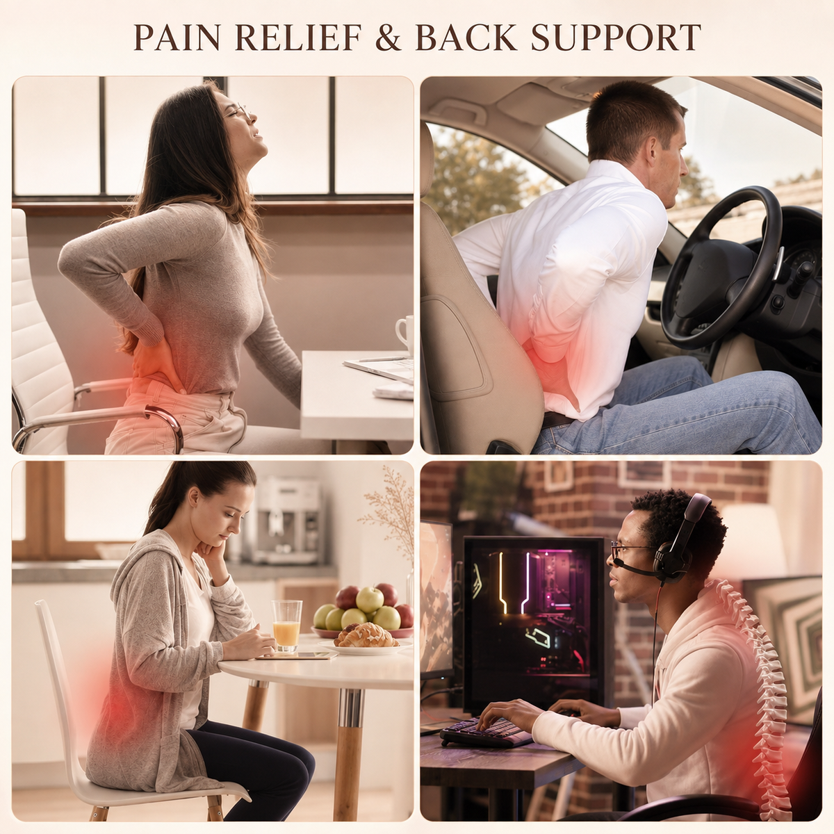Dreamery Cloudrest Lumbar Support Pillow for Office Chair