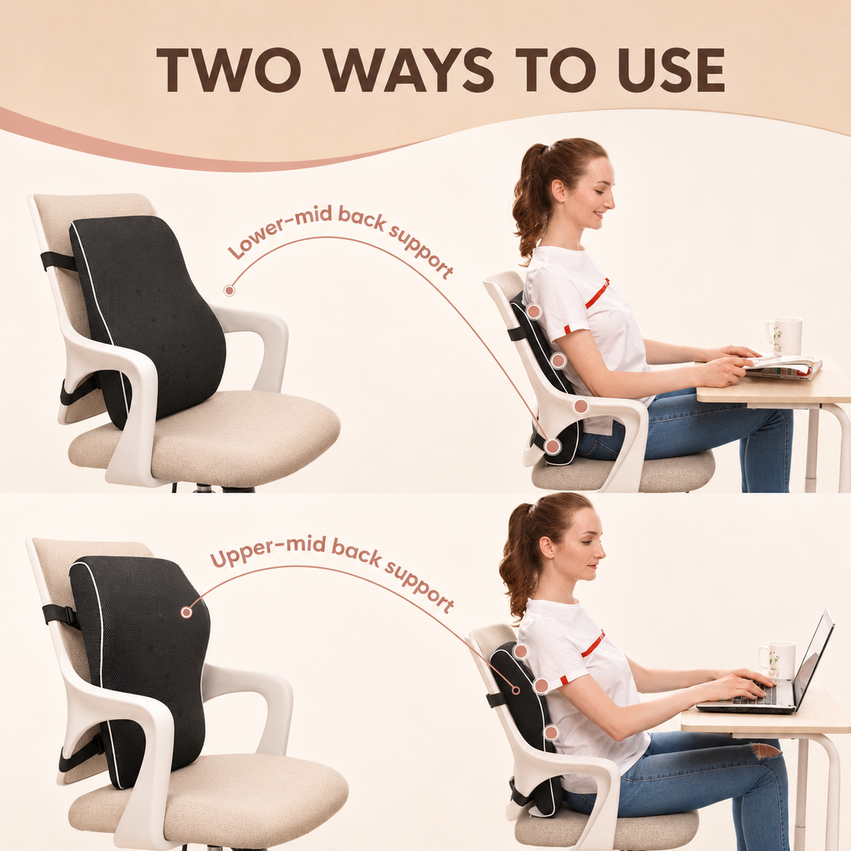 Dreamery Cloudrest Lumbar Support Pillow for Office Chair