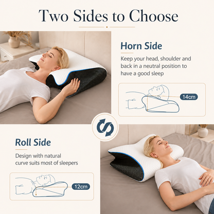 The Cloud Contour Pillow's two usable sides for side and back sleeping