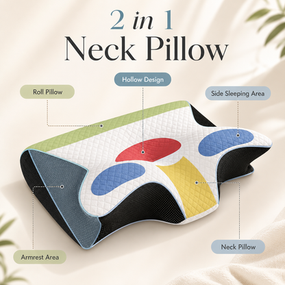 Cloud Contour Pillow support zones for head, neck, shoulders and arm