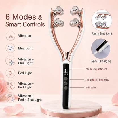 Dreamery V-shaped face massager modes, controls, light settings and Type-C charging