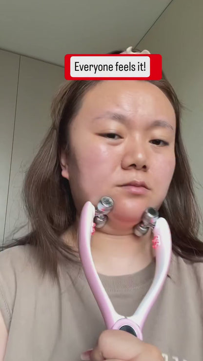 UGC video showing the Dreamery V-shaped face massager in a beauty routine